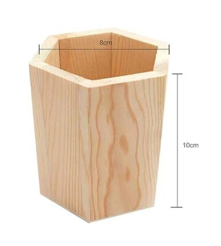 Porte-Stylo en Bois Naturel,Organisateur Bureau Écologique et Élégant